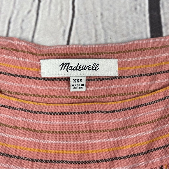 MADEWELL Butterfly Cotton Striped Lightweight Top in Slope Stripe, size XXS - Picture 3 of 14
